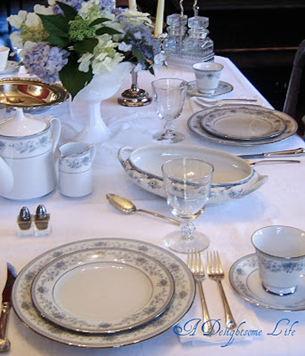 Blue and White Tablescape-6