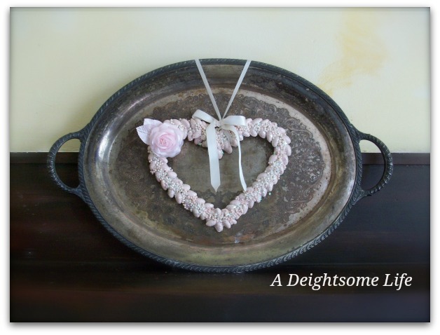 Pink Pistachio Heart Silver Tray1
