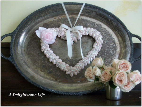 Pink Pistachio Heart Silver Tray2