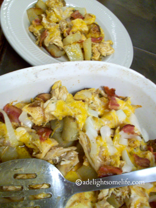 Loaded Potato and Chicken Casserole adelightsomelife.com