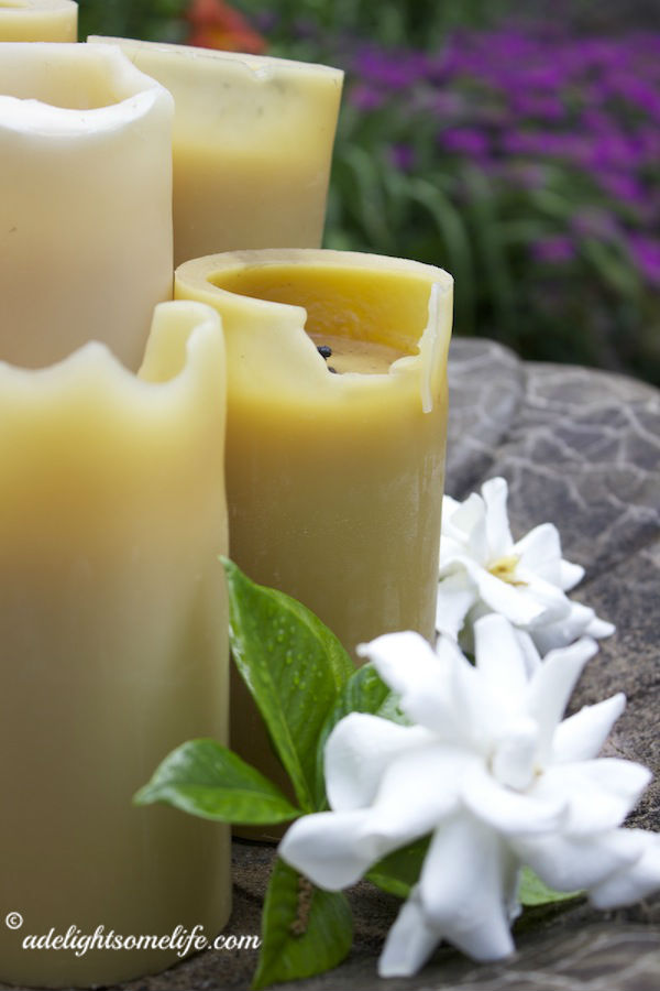 Beeswax Candles and Gardenias