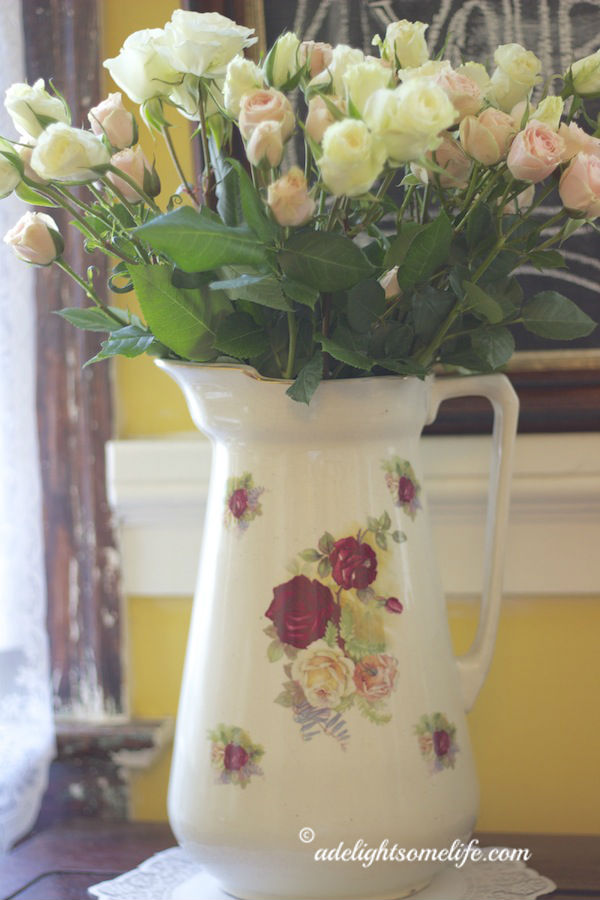 Roses in Thrifted Pitcher
