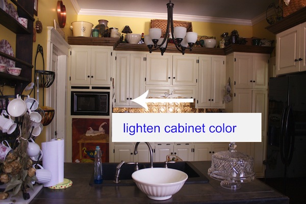 kitchen renovation lighten cabinet color