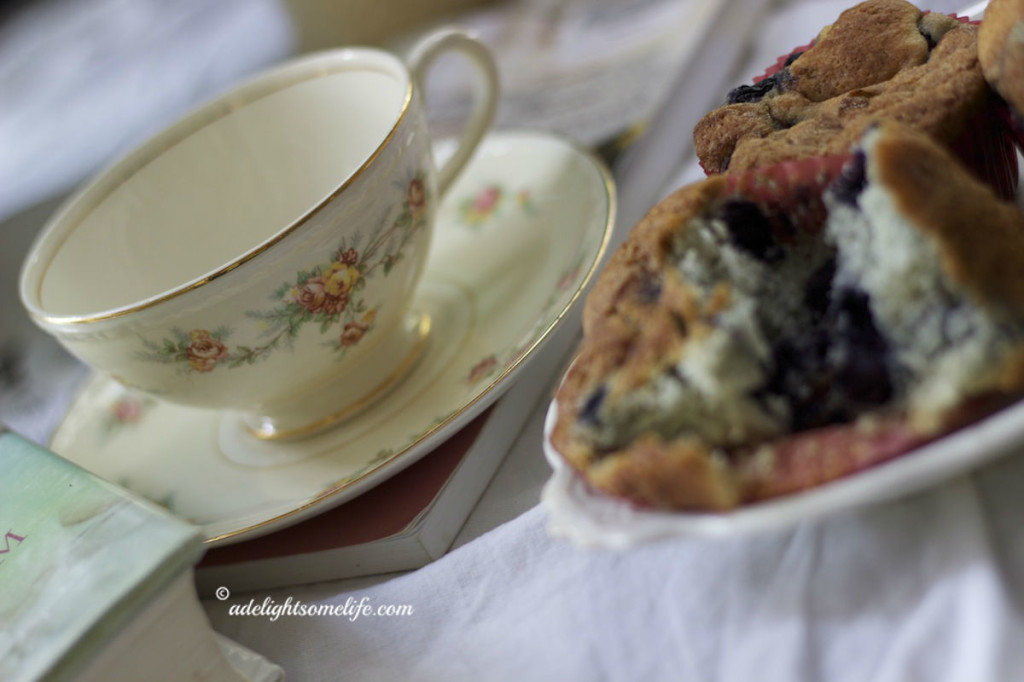 A Delightsome Life teacup and muffins