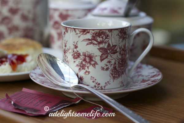 Red Chintz teacup biscuit breakfast adelightsomelife.com