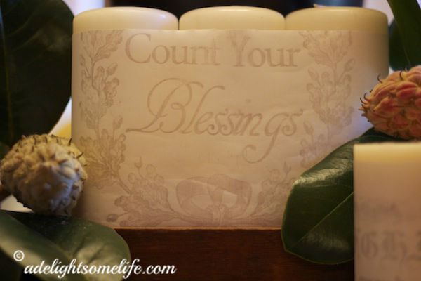 count your blessings graphic on candles
