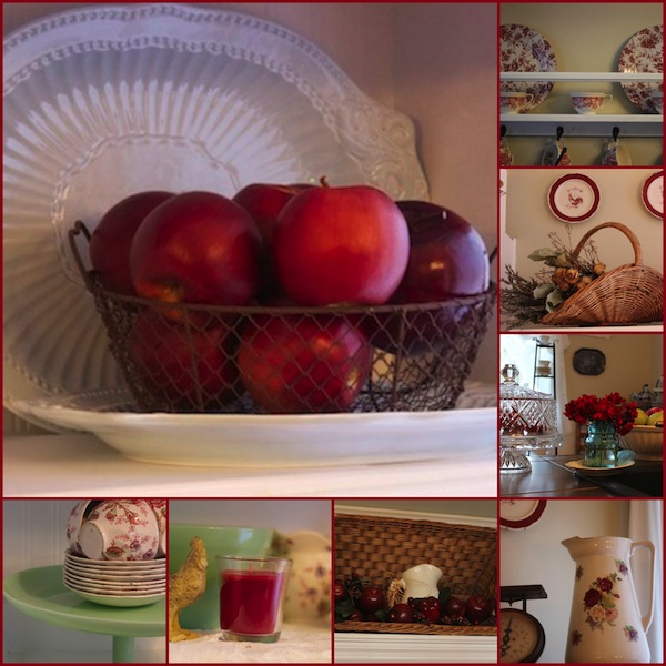 kitchen decor red collage