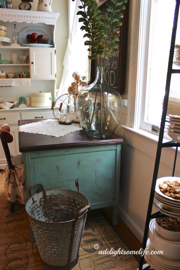 olive bucket demijohn french country cottage kitchen farmhouse style annie sloan chalk paint