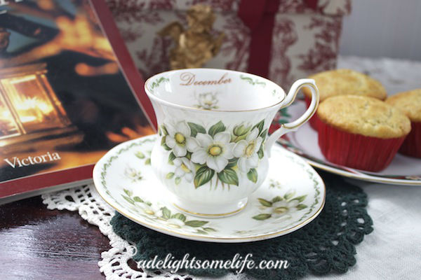 The Heart of Christmas post Queen's Teacup Set Banana Muffins