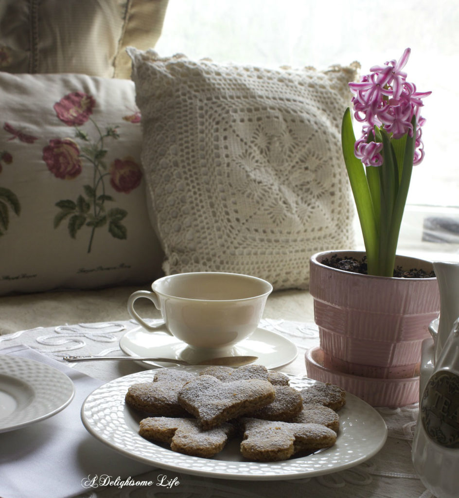Heart Shaped Lemon Shortbread...and...Romance, cookies and a good book. Teatime reflections on Valentines.