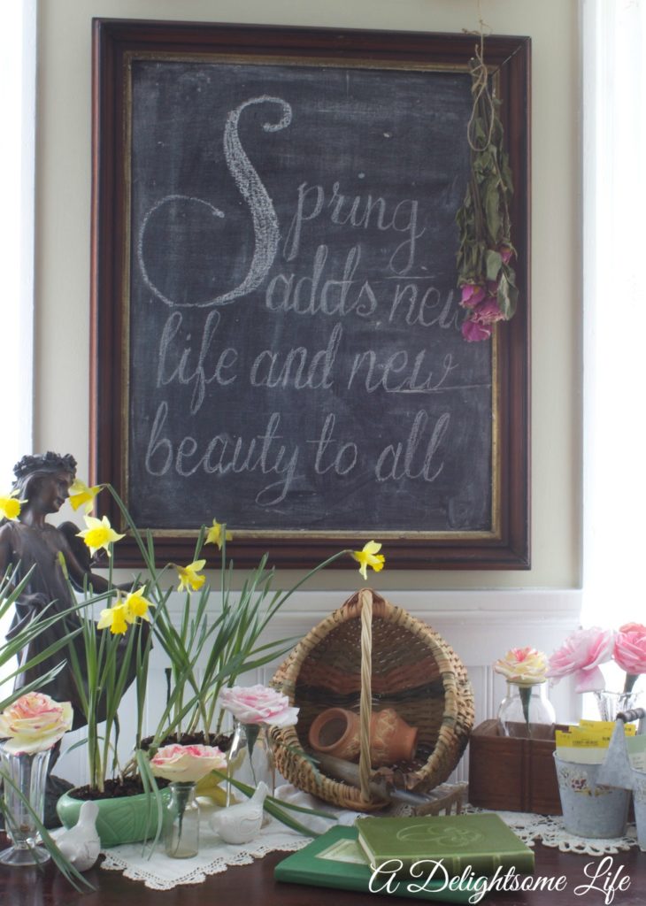 A DELIGHTSOME LIFE spring quote chalkboard