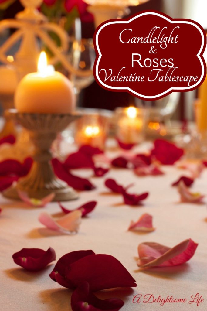 candlelight and roses valentine tablescape
