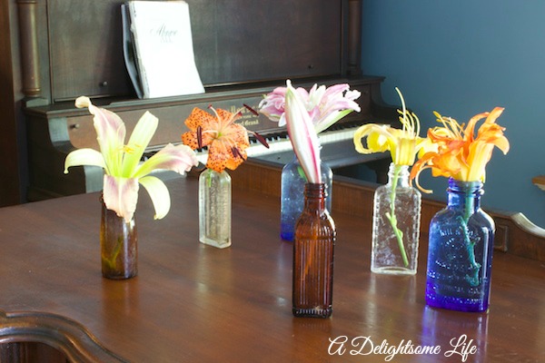 A-DELIGHTSOMELIFE-LILIES OLD BOTTLES