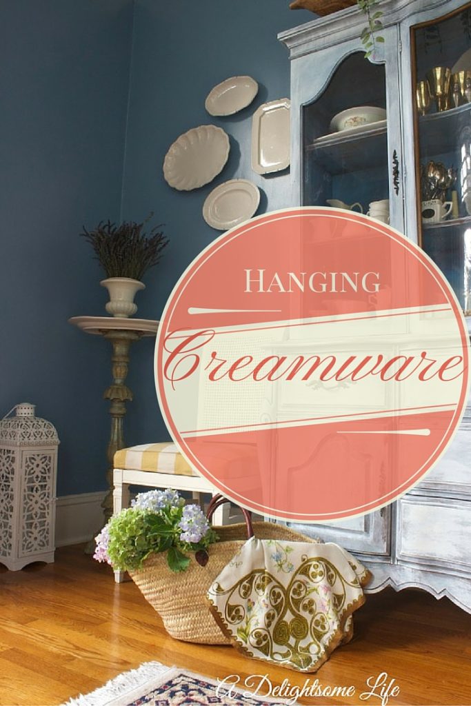 I love these creamware platters - I share how I hung them in my dining room to add charm