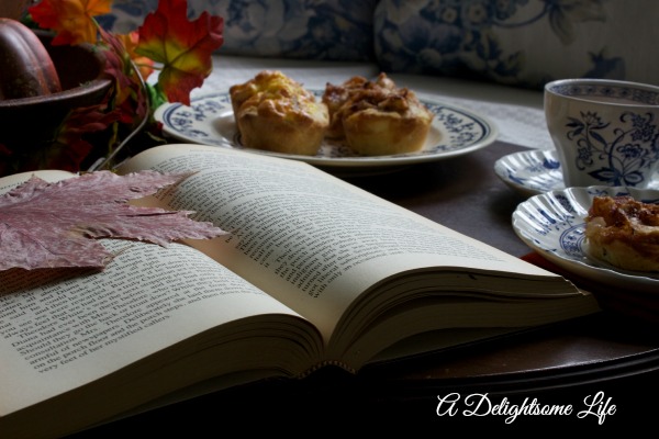 Autumn Breakfast tea and book A Delightsome Life