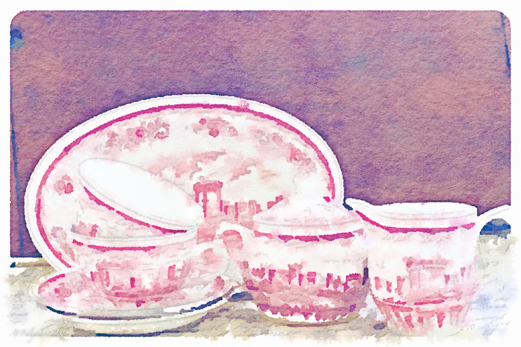 Painted in Waterlogue - collecting red transferware. I love collecting and the beauty of transferware!
