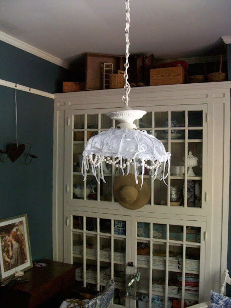 light fixture made from chicken feeder found at Country Living Fair A Delightsome Life