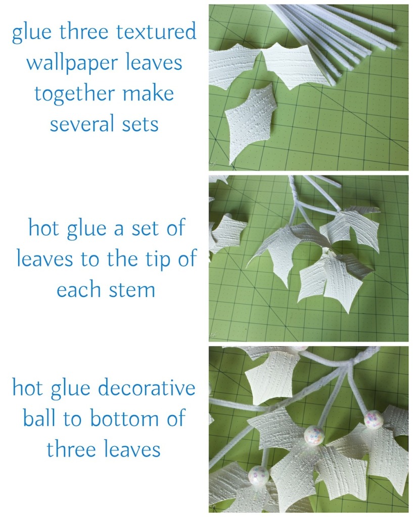 Textured wallpaper holly garland tutorial steps 4 thru 6