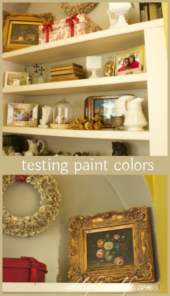 testing paint colors in living room