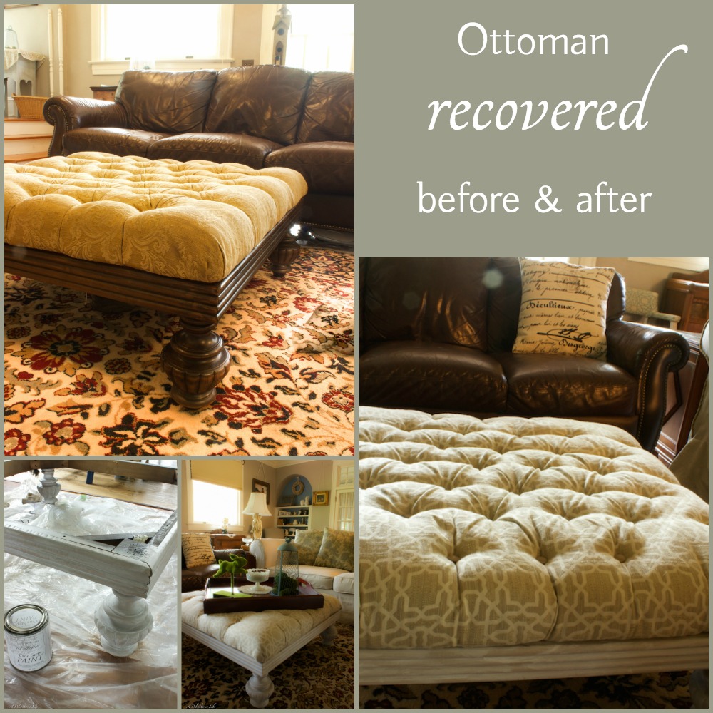 ottoman recovered before and after