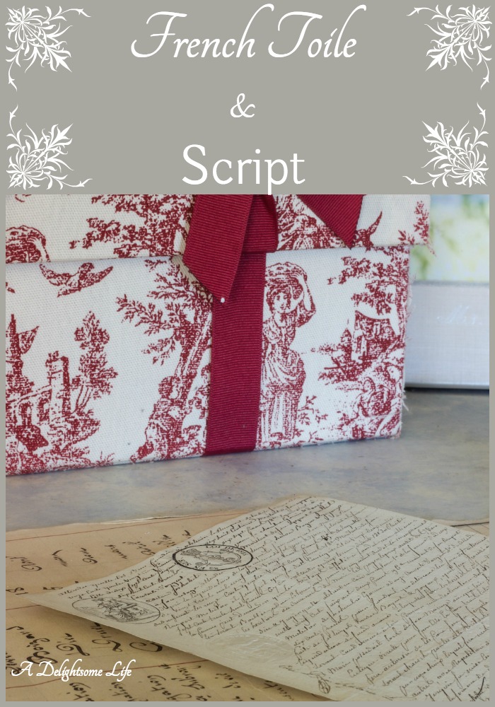 French Toile and Script Pinterest