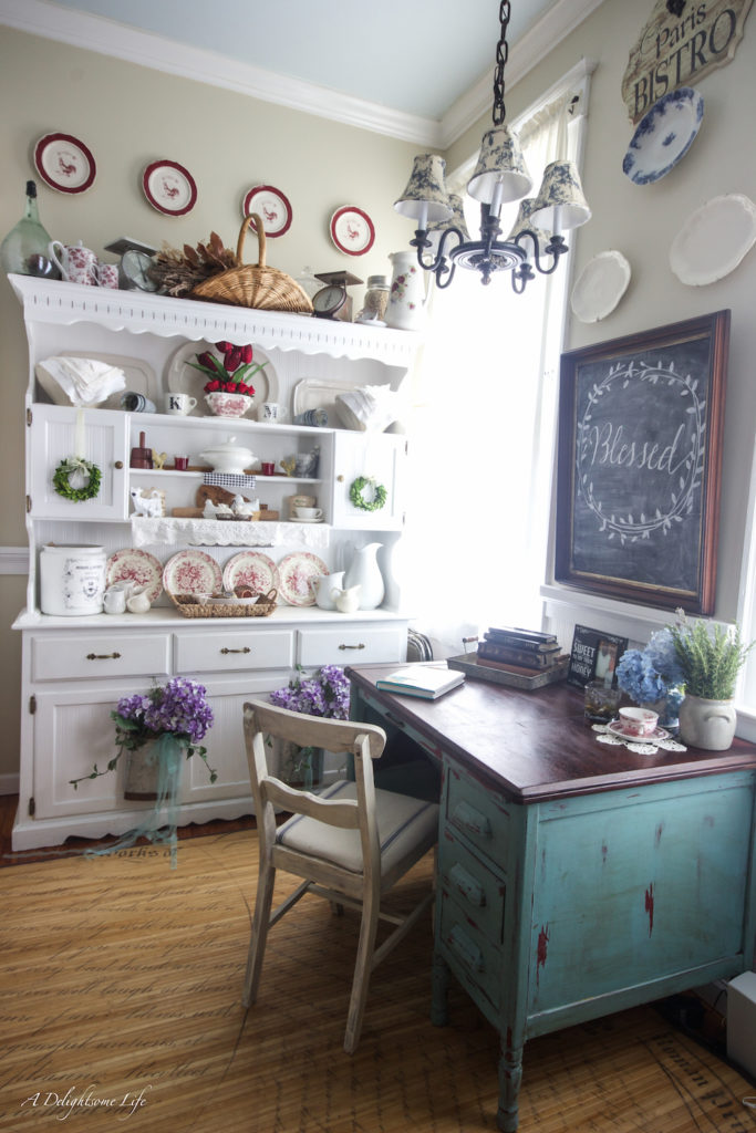 This hutch beautifully demonstrates to me farmhouse style - I've added many items from one of my favorite resources for French decor