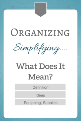 Organizing Strategy – Simplify
