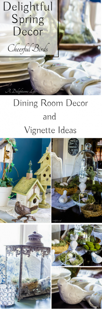 Spring Decor and Vignette Ideas shared on A Delightsome Life
