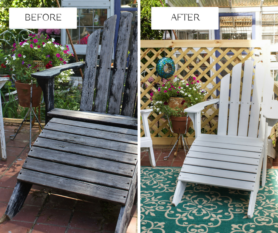Sprucing up the front porch with paint - bright colors - green and white!