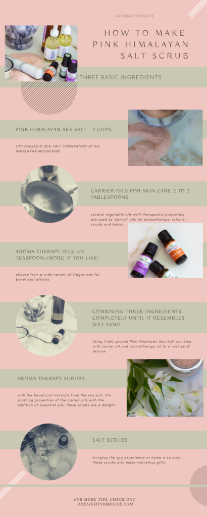How to Make Pink Himalayan Sea Salt scrub infographic