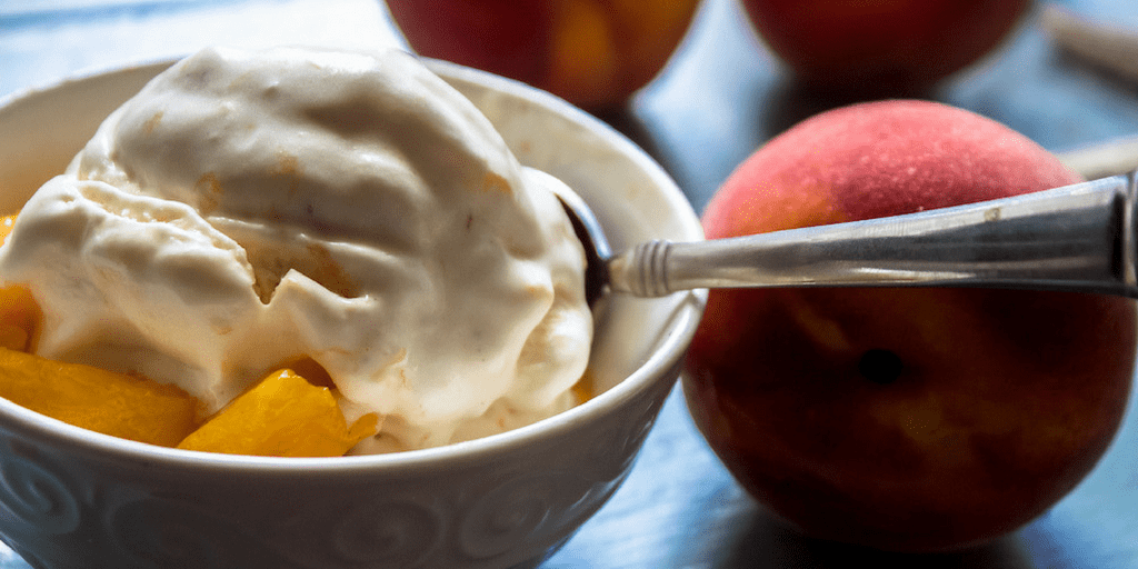 2 ingredient ice cream with peaches - no churn