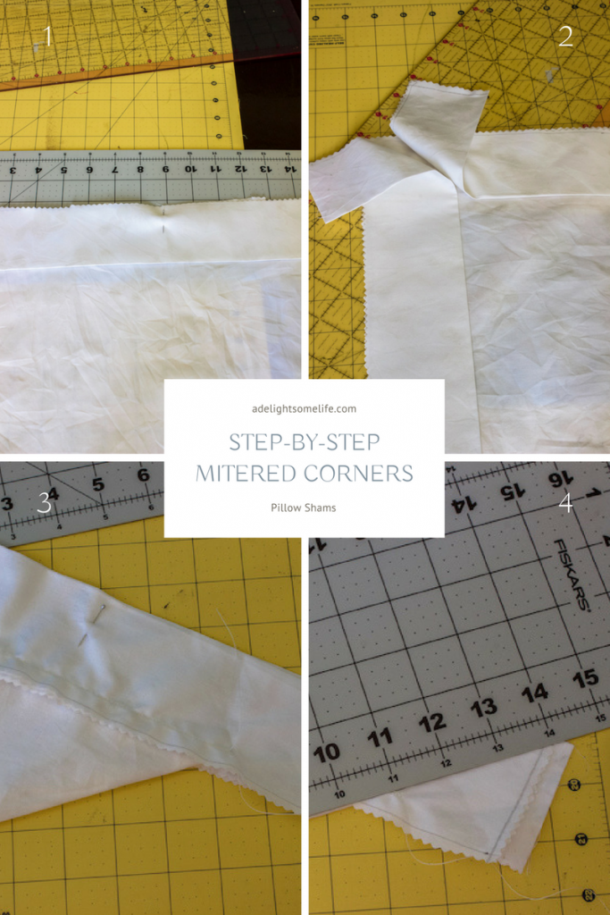 step-by-step mitered corners for pillow shams