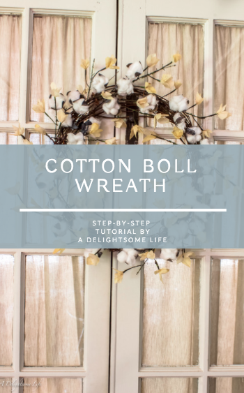 Ebook on how to make a Cotton Boll Wreath at A Delightsome Life