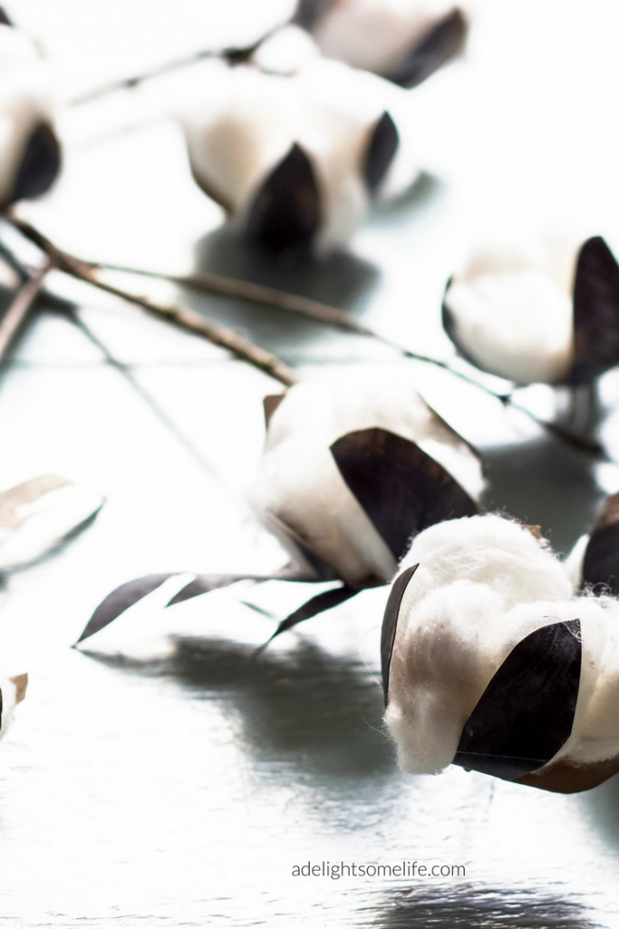 faux cotton boll stems for wreath tutorial on A Delightsome Life