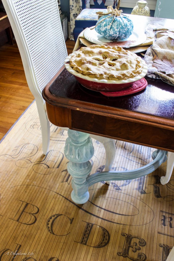 dining table transformed with cerusing wax on A Delightsome Life