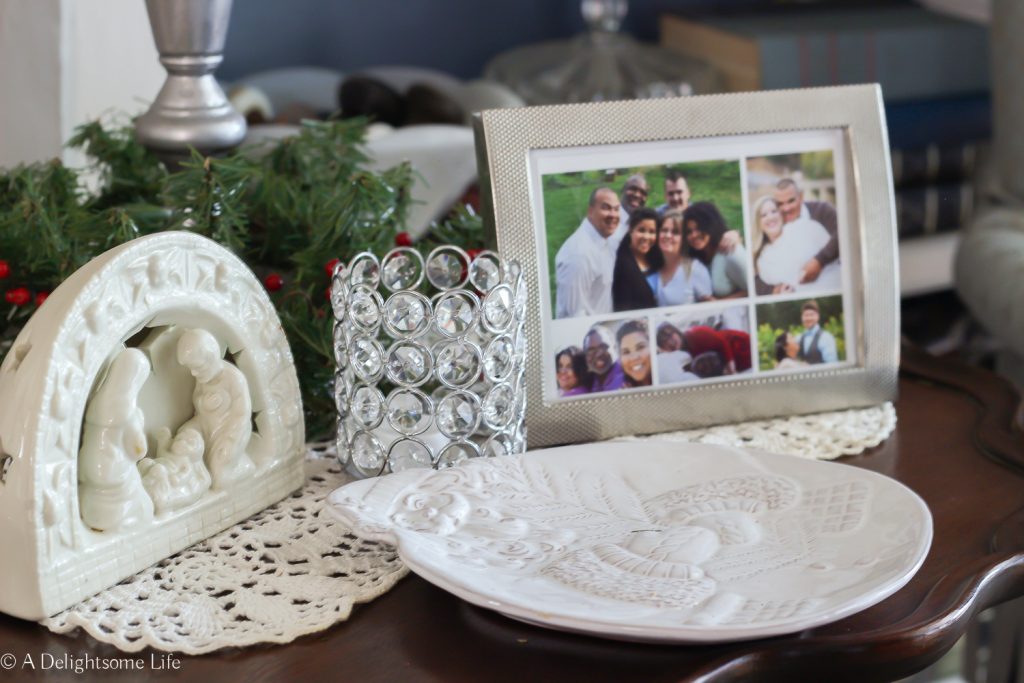 Our This is Us photo as part of my Christmas decor on A Delightsome Life