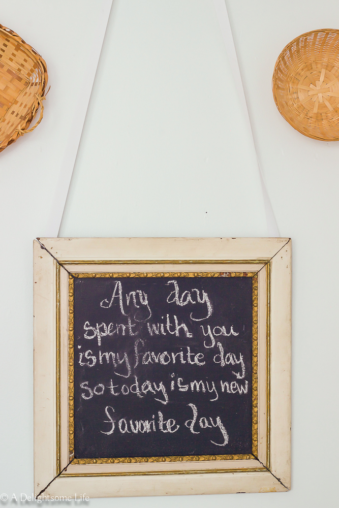 chalkboard in guest bedroom on A Delightsome Life