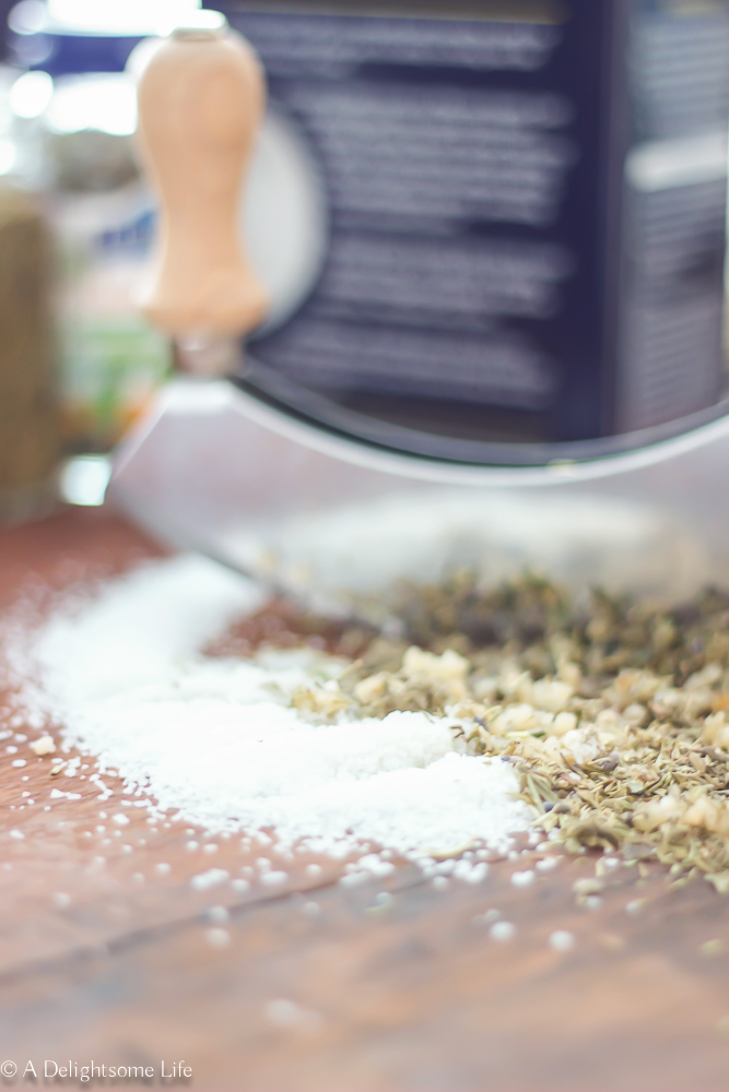homemade gift - herbed salt for Christmas on A Delightsome Life