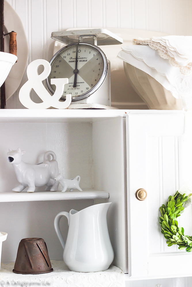 How I style my hutch in French Farmhouse Style on A Delightsome Life