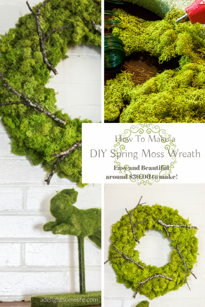 How to Make a DIY Moss Wreath for Spring or Summer Decor on A Delightsome Life