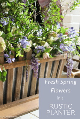 Fresh Spring Flowers in a Simple Rustic Planter