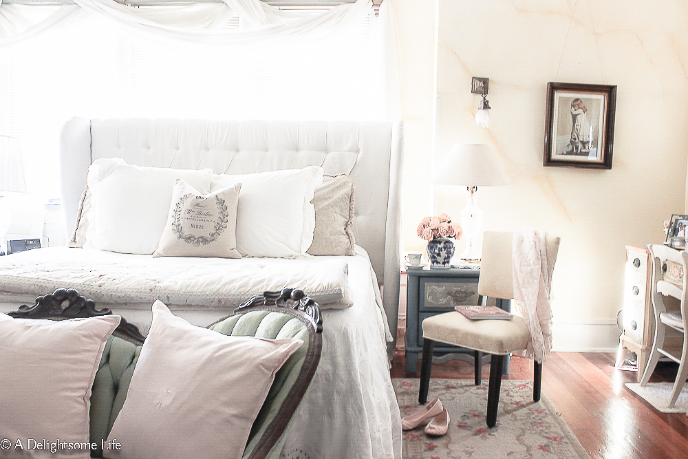 the charm of blush in the master bedroom